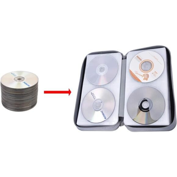 CD Case,96 Capacity CD Holder Hard Plastic CD Storage Wallet Protective - Picture 6 of 7
